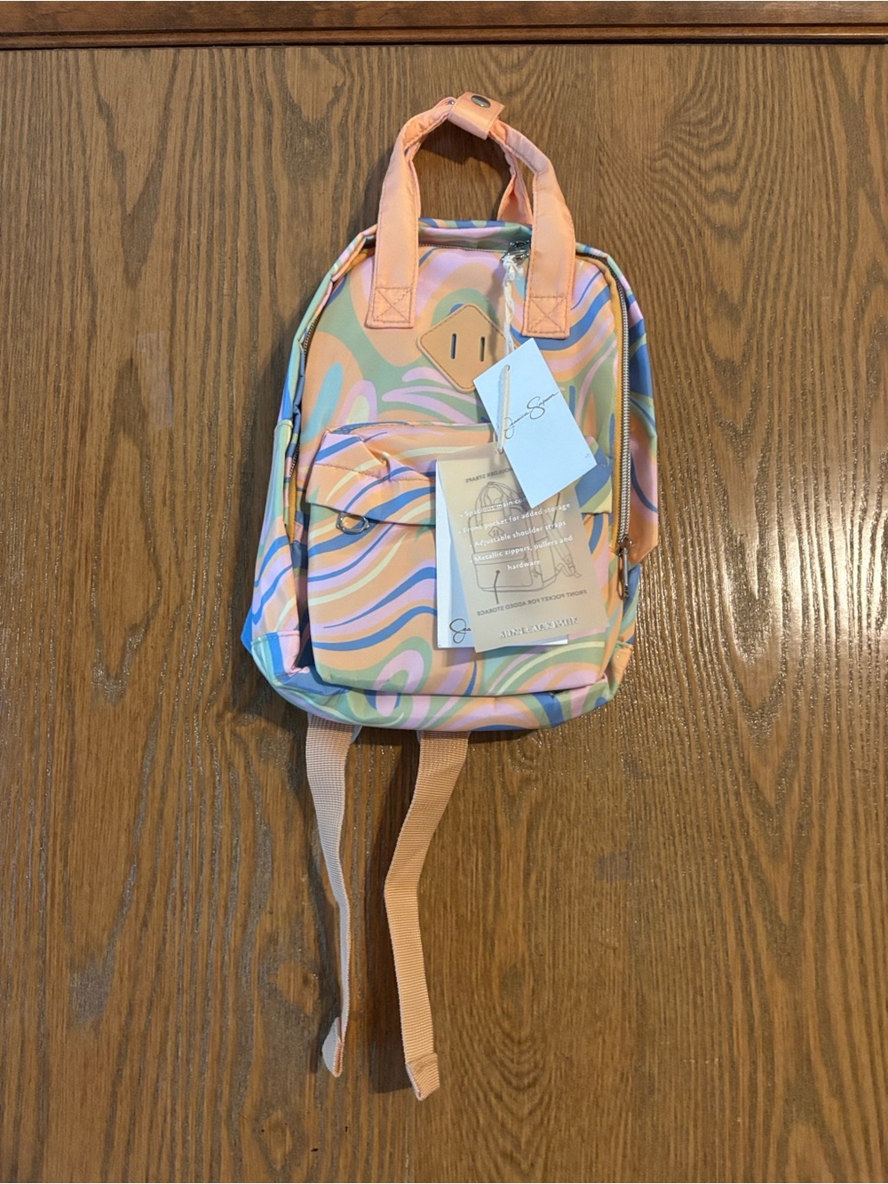 Jessica Simpson Peach Pastel Swirl Mini Backpack NWOT